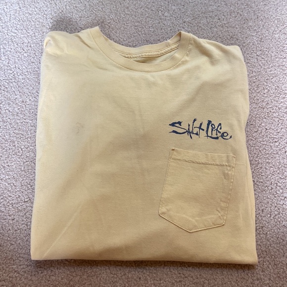 Salt life yellow long sleeve tee size M - Picture 2 of 2